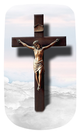 DAROYAL-107-WT Crucifix Clouds White